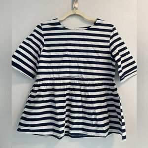 NEW with tag! Compania Fantastica for Anthropologie Joba Navy White Peplum Top